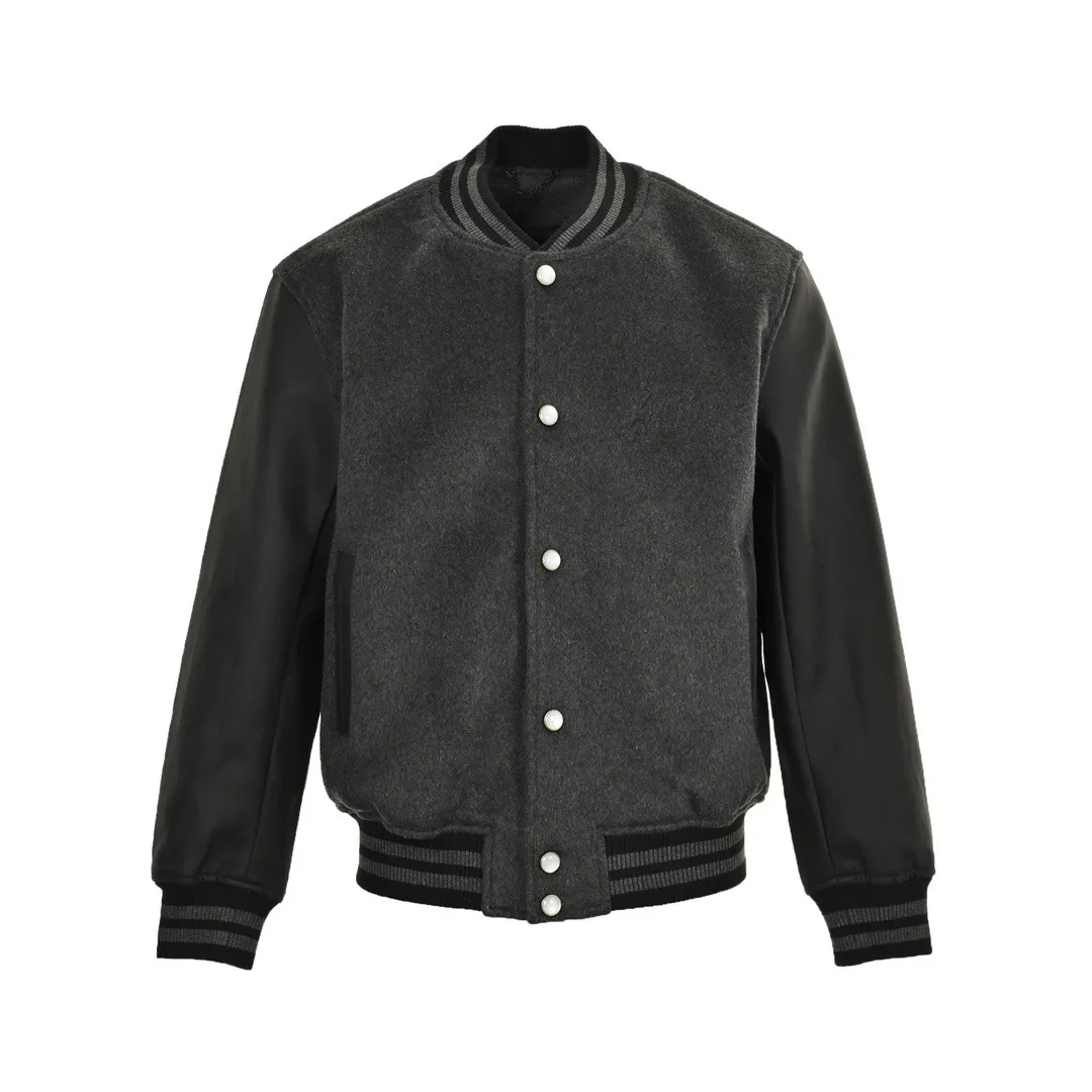 Louis Vuitton/Louis Vuitton 24Fw embroidered letter cotton shearling sleeve baseball jacket